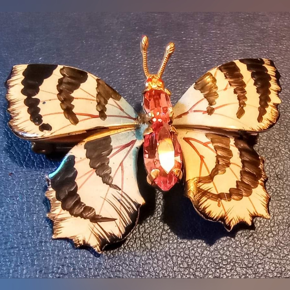 Czechoslavakian Butterfly Brooch